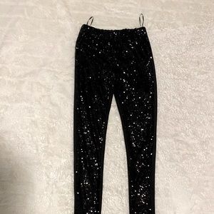 Black sequin leggings